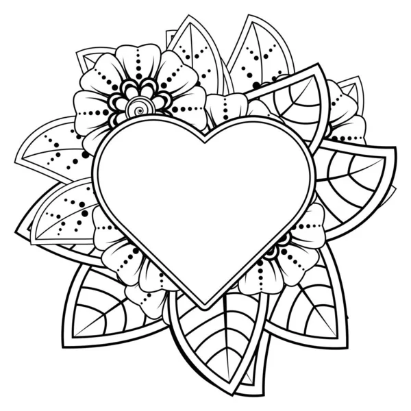 Patrón Circular Forma Mandala Para Henna Mehndi Tatuaje Decoración Adorno — Vector de stock