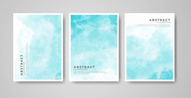 Parlak renkli vektör suluboya arkaplan seti. Soyut resimleme