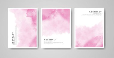 Parlak renkli vektör suluboya arkaplan seti. Soyut resimleme