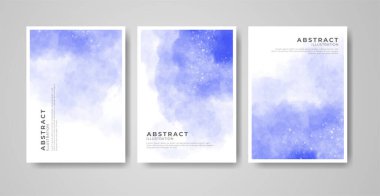 Parlak renkli vektör suluboya arkaplan seti. Soyut resimleme