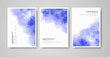 Parlak renkli vektör suluboya arkaplan seti. Soyut resimleme