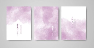 Suluboya lekeli kartlar. Tasarımınız için beyaz arkaplanda elle çizilmiş bulanıklık ögesi olan kart kümesi. Randevunuz, kartpostalınız, afişiniz, logonuz için tasarım. 