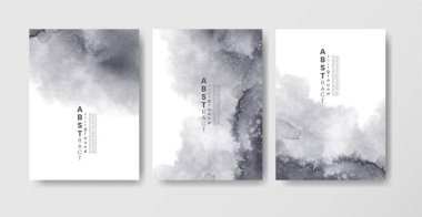 Suluboya lekeli kartlar. Tasarımınız için beyaz arkaplanda elle çizilmiş lekeler olan kartlar. Randevunuz, kartpostalınız, afişiniz, logonuz için tasarım. 