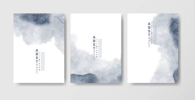 Suluboya lekeli kartlar. Tasarımınız için beyaz arkaplanda elle çizilmiş lekeler olan kartlar. Randevunuz, kartpostalınız, afişiniz, logonuz için tasarım. 