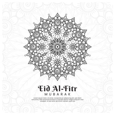 Mehndi çiçek arkaplanlı bir Kurban Bayramı. Soyut resimleme