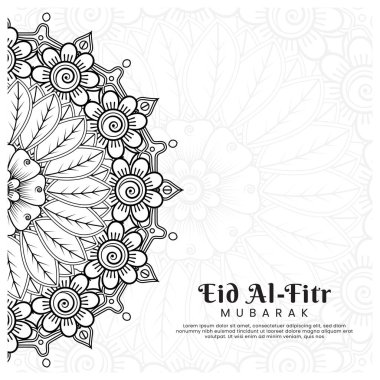 Mehndi çiçek arkaplanlı bir Kurban Bayramı. Soyut resimleme