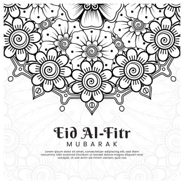 Mehndi çiçek arkaplanlı bir Kurban Bayramı. Soyut resimleme