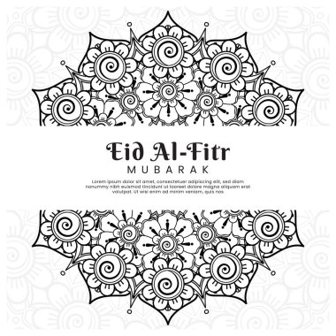 Mehndi çiçek arkaplanlı bir Kurban Bayramı. Soyut resimleme