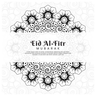 Mehndi çiçek arkaplanlı bir Kurban Bayramı. Soyut resimleme