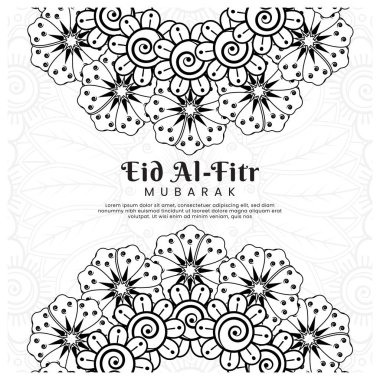 Mehndi çiçek arkaplanlı bir Kurban Bayramı. Soyut resimleme