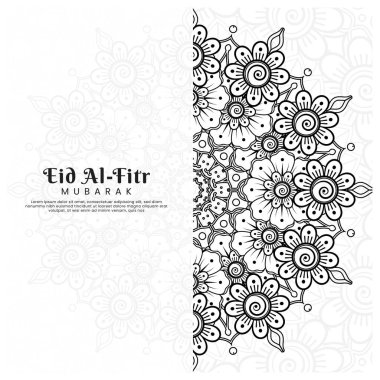 Mehndi çiçek arkaplanlı bir Kurban Bayramı. Soyut resimleme