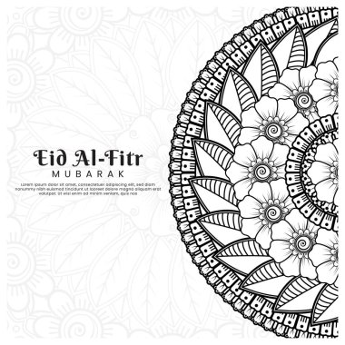 Mehndi çiçek arkaplanlı bir Kurban Bayramı. Soyut resimleme