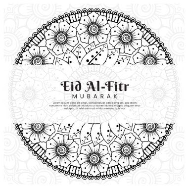 Mehndi çiçek arkaplanlı bir Kurban Bayramı. Soyut resimleme