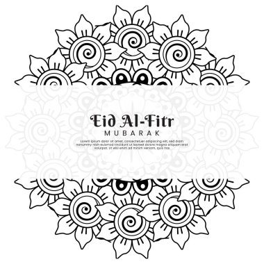 Mehndi çiçek arkaplanlı bir Kurban Bayramı. Soyut resimleme