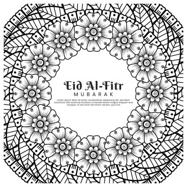 Mehndi çiçek arkaplanlı bir Kurban Bayramı. Soyut resimleme