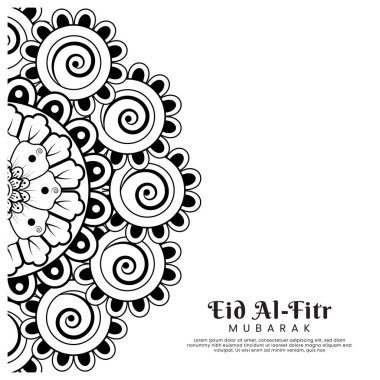 Mehndi çiçek arkaplanlı bir Kurban Bayramı. Soyut resimleme