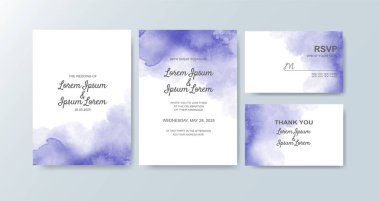 Soyut suluboya arkaplan içeren düğün davetiyesi