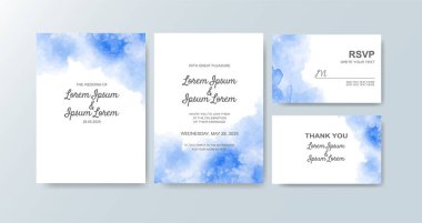 Soyut suluboya arkaplan içeren düğün davetiyesi