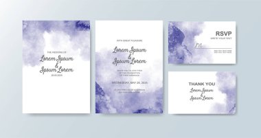 Soyut suluboya arkaplan içeren düğün davetiyesi