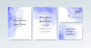 Soyut suluboya arkaplan içeren düğün davetiyesi