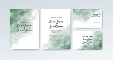 Soyut suluboya arkaplan içeren düğün davetiyesi