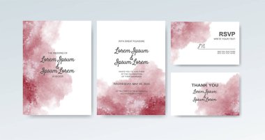 Soyut suluboya arkaplan içeren düğün davetiyesi