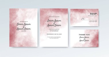 Soyut suluboya arkaplan içeren düğün davetiyesi