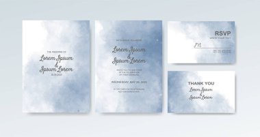 Soyut suluboya arkaplan içeren düğün davetiyesi