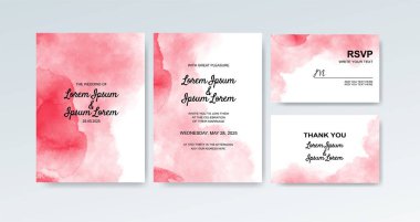 Soyut suluboya arkaplan içeren düğün davetiyesi