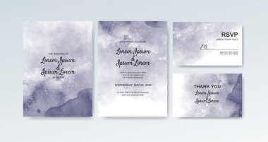 Soyut suluboya arkaplan içeren düğün davetiyesi