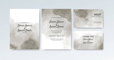 Soyut suluboya arkaplan içeren düğün davetiyesi