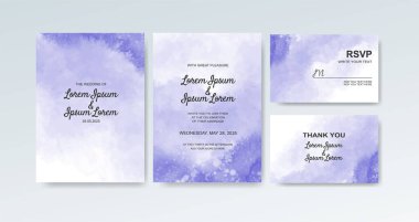Soyut suluboya arkaplan içeren düğün davetiyesi