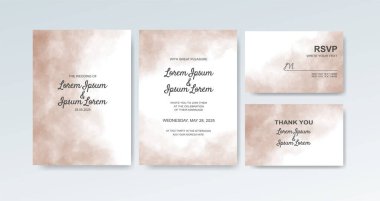 Soyut suluboya arkaplan içeren düğün davetiyesi