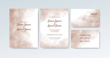 Soyut suluboya arkaplan içeren düğün davetiyesi