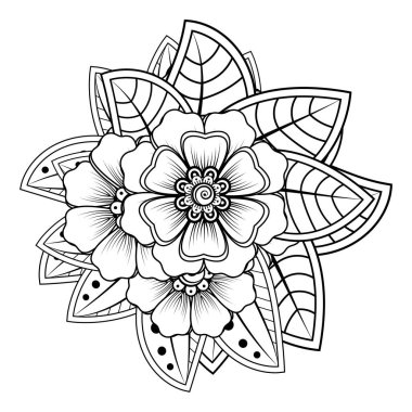 Floral Background with mehndi flower. Decorative ornament in ethnic oriental style. Coloring book.