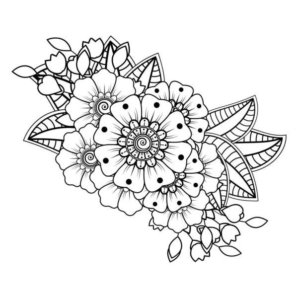 นหล งดอกไม บดอกไม Mehndi เคร องประด บตกแต งในสไตล ตะว นออกเช — ภาพเวกเตอร์สต็อก