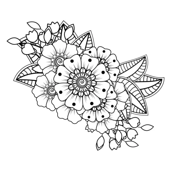 Floral Background Mehndi Flower Decorative Ornament Ethnic Oriental Style Coloring — Stockvektor