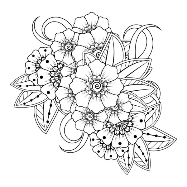 Floral Background with mehndi flower. Decorative ornament in ethnic oriental style. Coloring book.