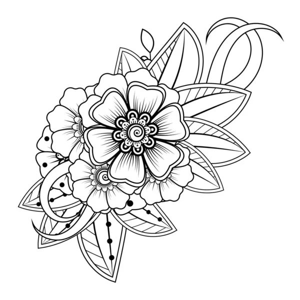Floral Background with mehndi flower. Decorative ornament in ethnic oriental style. Coloring book.
