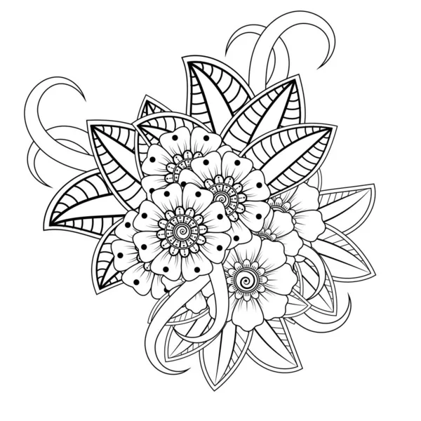 Floral Background Mehndi Flower Decorative Ornament Ethnic Oriental Style Coloring — 图库矢量图片