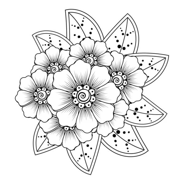 Floral Background with mehndi flower. Decorative ornament in ethnic oriental style. Coloring book.