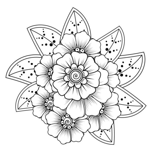 Floral Background with mehndi flower. Decorative ornament in ethnic oriental style. Coloring book.