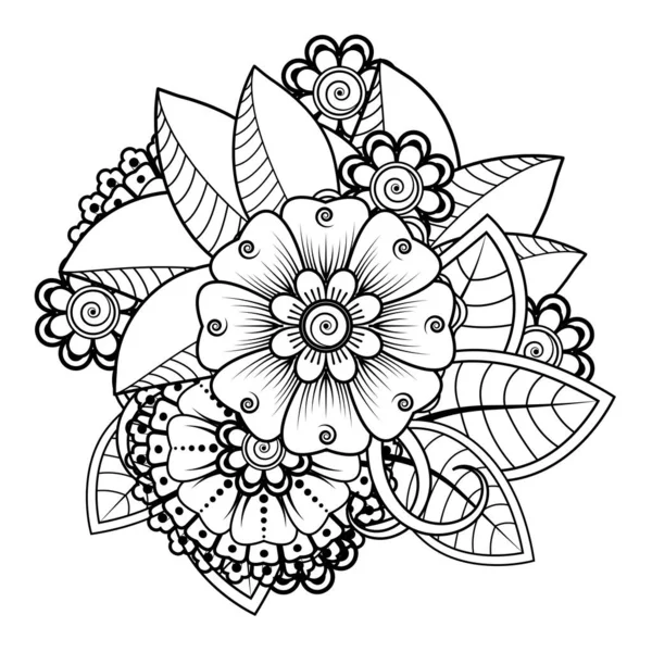 Floral Background Mehndi Flower Decorative Ornament Ethnic Oriental Style Coloring — Image vectorielle