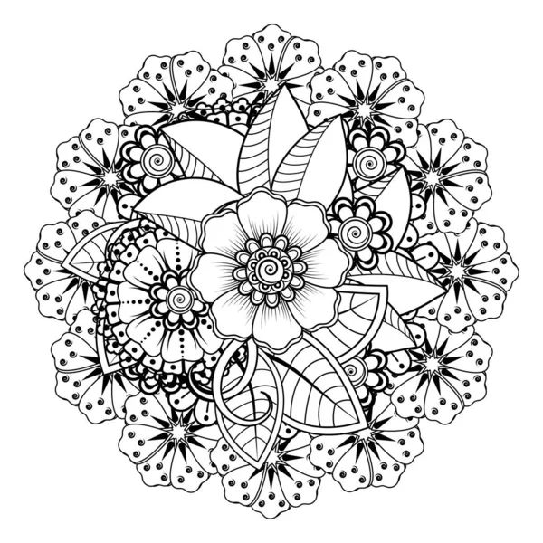 Floral Background Mehndi Flower Decorative Ornament Ethnic Oriental Style Coloring — 스톡 벡터