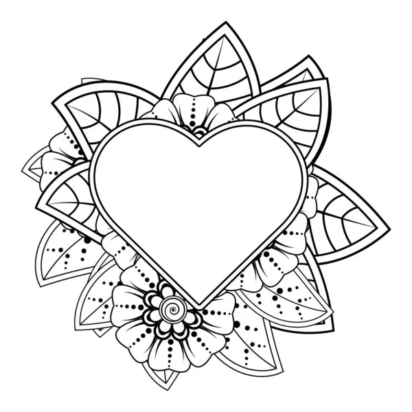 Floral Background with mehndi flower. Decorative ornament in ethnic oriental style. Coloring book.