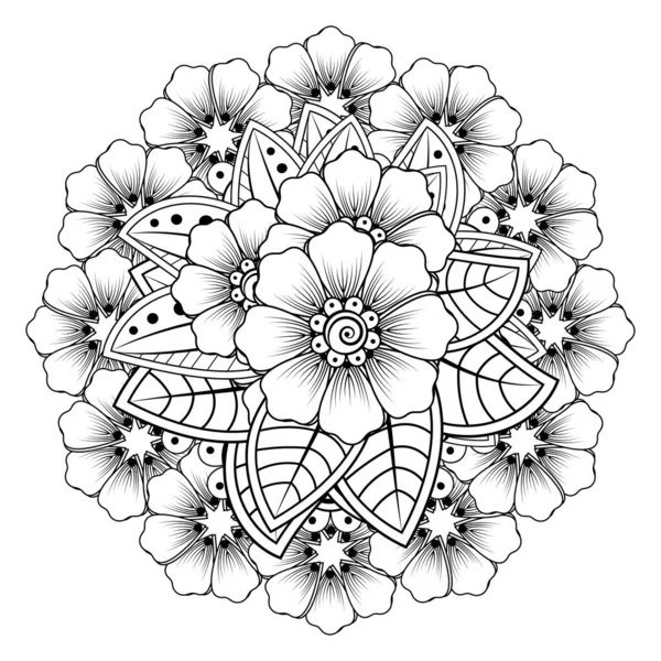 Floral Background with mehndi flower. Decorative ornament in ethnic oriental style. Coloring book.