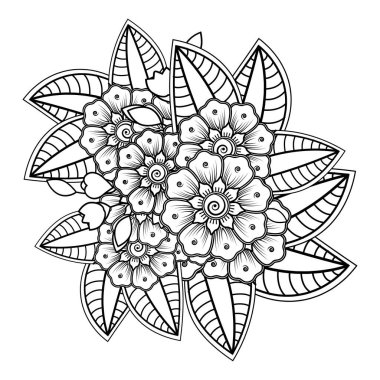 Floral Background with mehndi flower. Decorative ornament in ethnic oriental style. Coloring book.