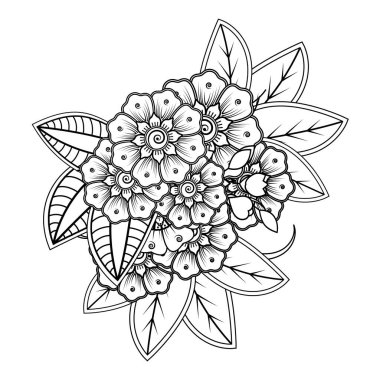Floral Background with mehndi flower. Decorative ornament in ethnic oriental style. Coloring book.