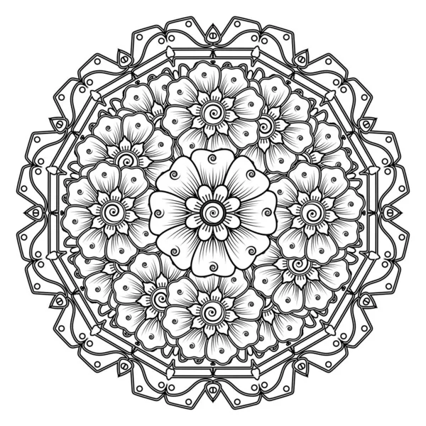 Floral Background with mehndi flower. Decorative ornament in ethnic oriental style. Coloring book.