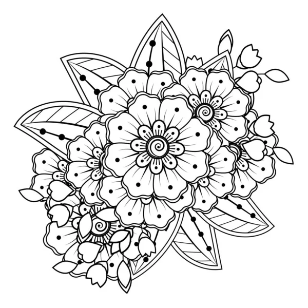 Floral Background with mehndi flower. Decorative ornament in ethnic oriental style. Coloring book.